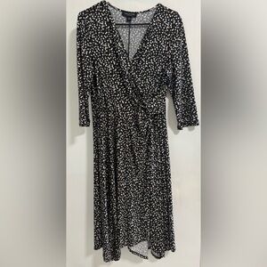 Perceptions Black Maxi Dress with Cream and Tan Dots